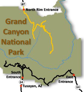 Grand Canyon North Rim Tour Route